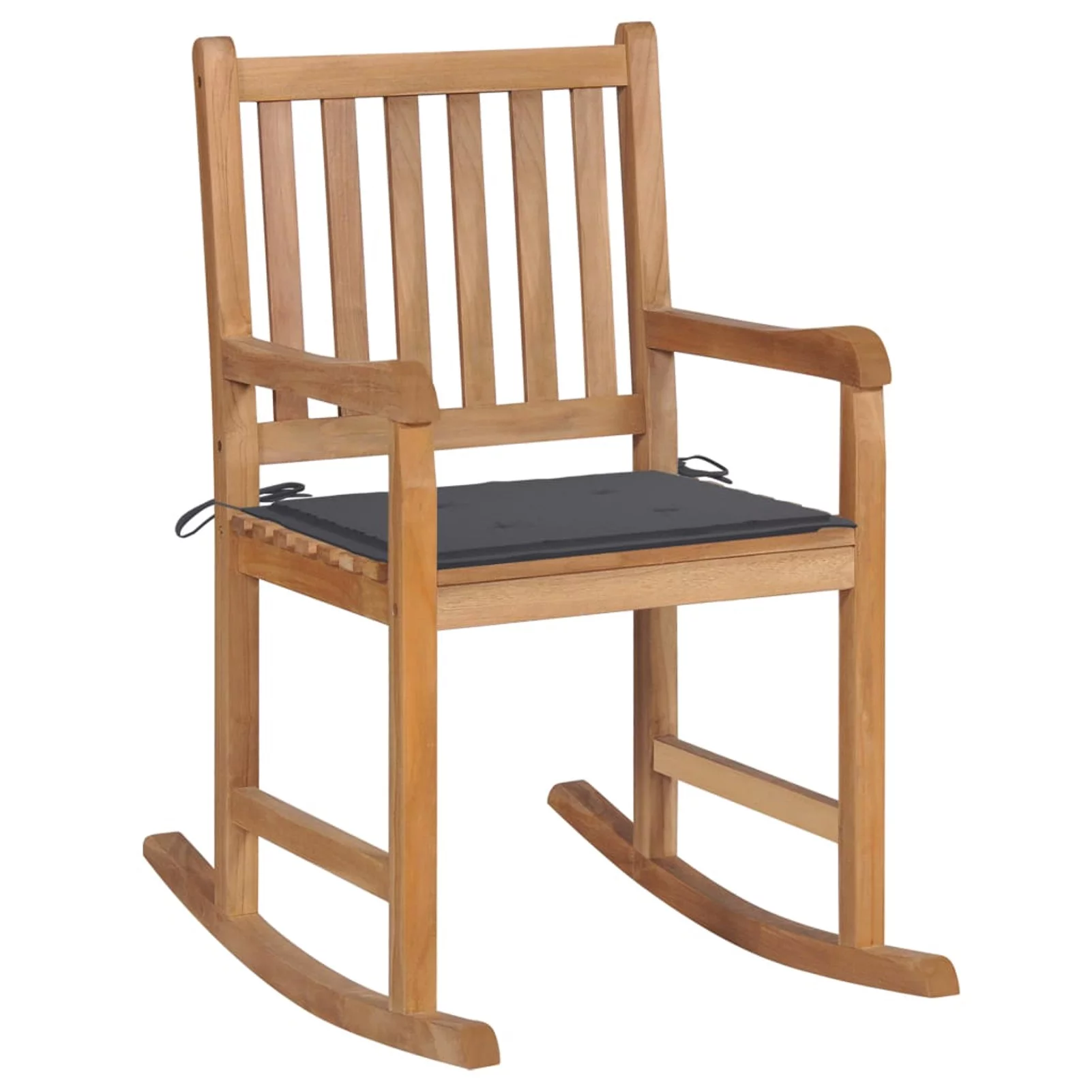 Suzicca Rocking Chair with Anthracite Cushion Solid Teak Wood
