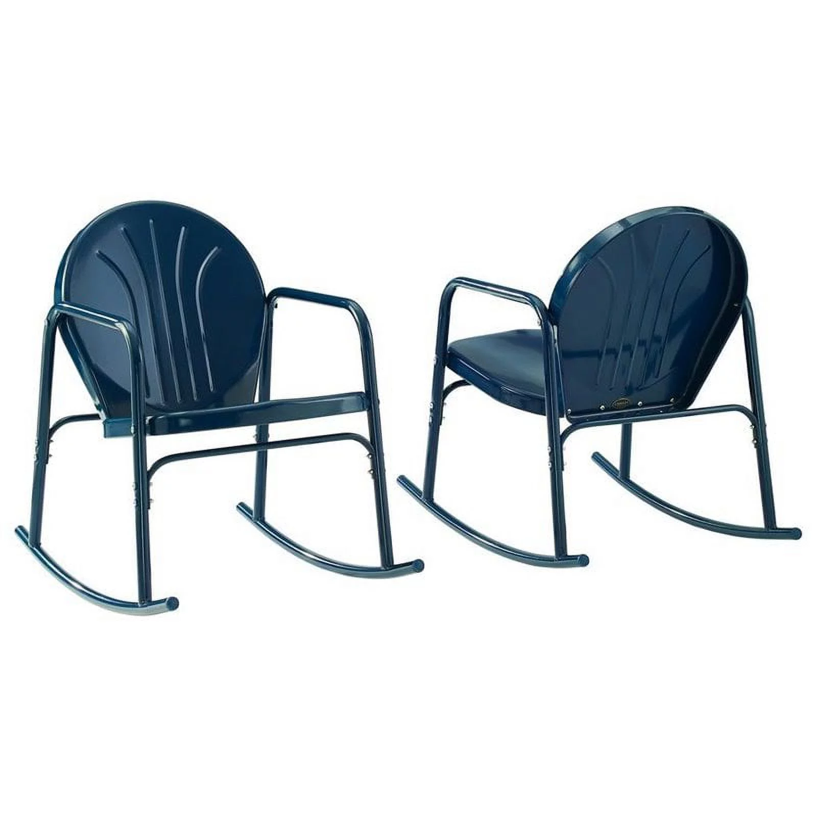 Afuera Living Steel Metal Rocking Chair in Navy Gloss (Set of 2)