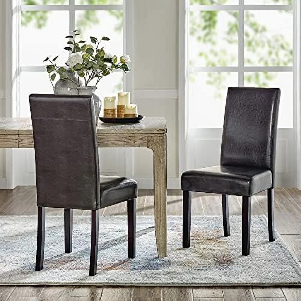 ZWNLKQG Villa Faux Leather Dining Chairs  Boysenberry