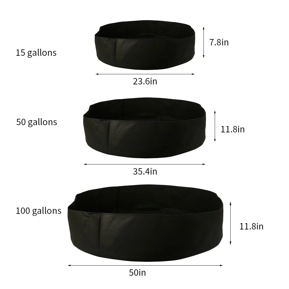 Willstar 1Pcs Plants Growing Bag Garden Flower Planter Vegetable Grow Bag 15 Gallon Large Capacity Planter Bag-Black