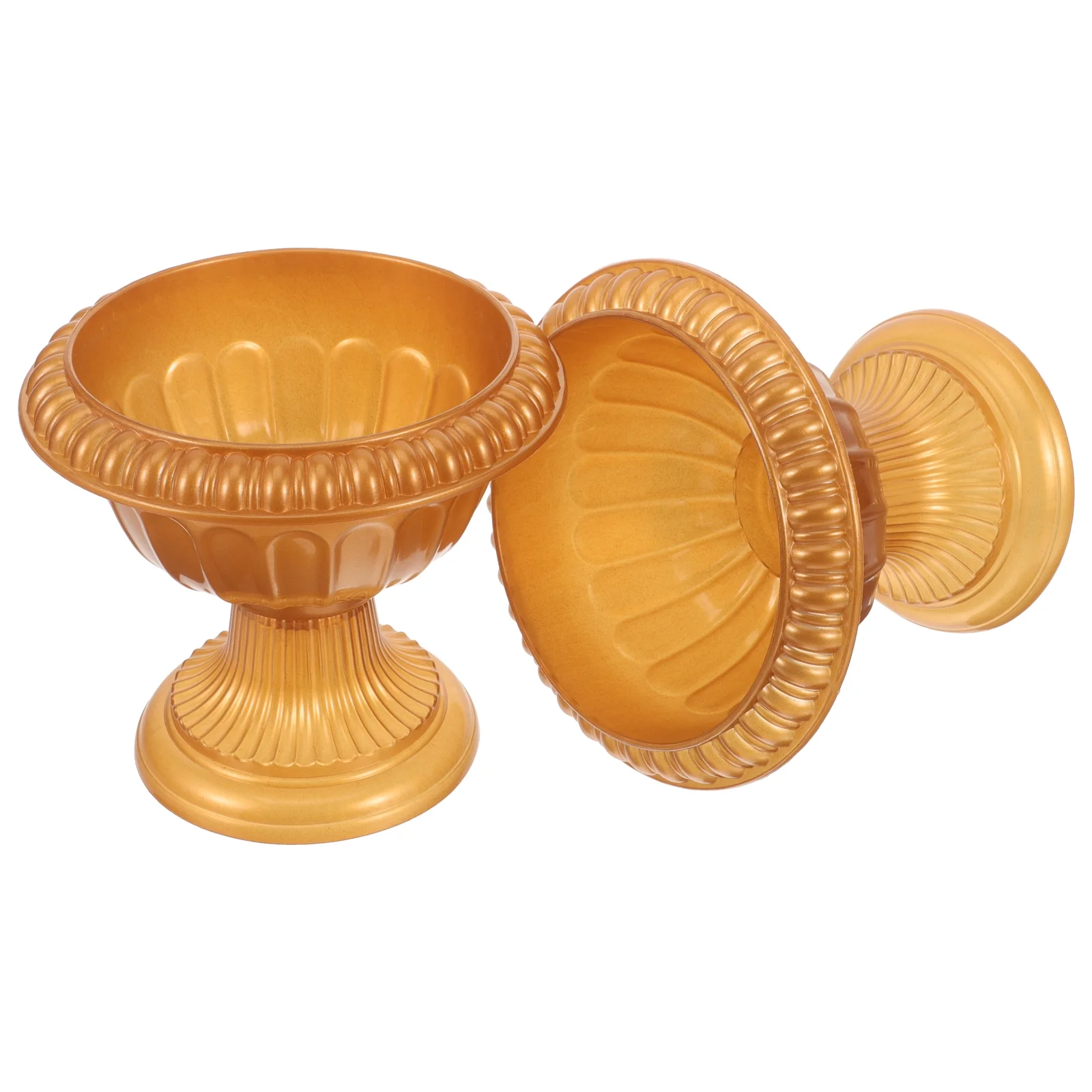 Qumonin 2pcs Urn Planter Flower Pot Pedestals for Home Decor