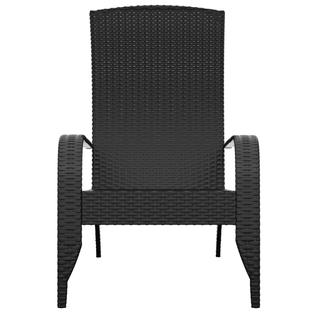 Dcenta Patio Adirondack Chair Black Poly Rattan