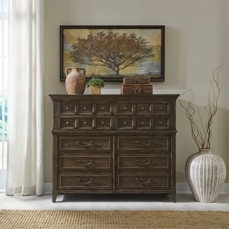 Paradise Valley 10 Drawer Chesser - Saddle Brown