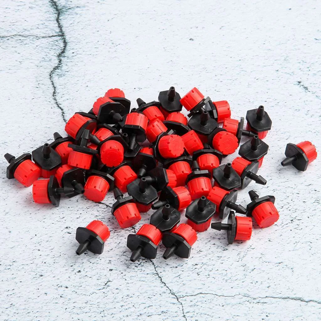 200PCS Garden Hose Irrigation Sprinklers Micro Drippers Emitter Drip Head Adjust