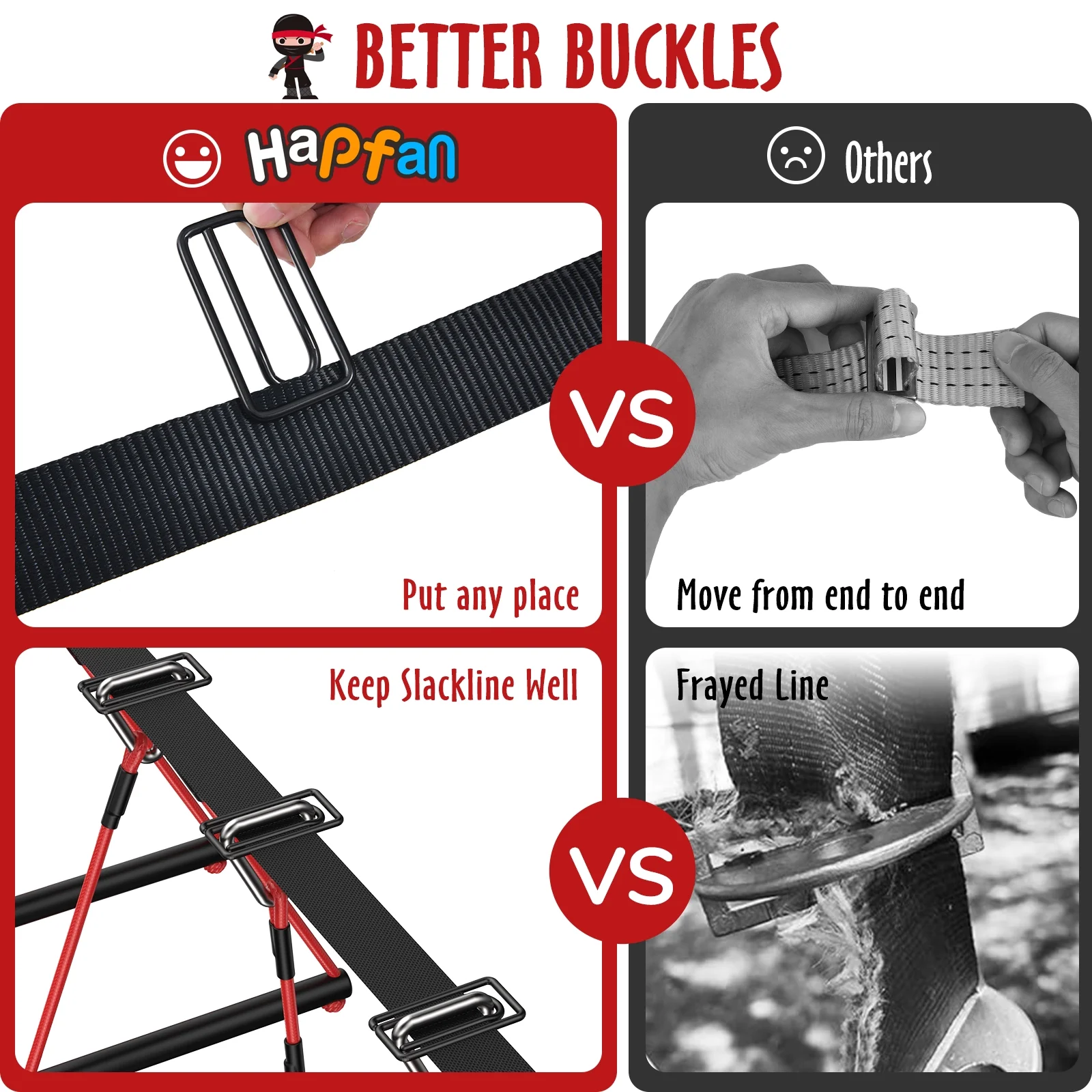 Hapfan 50ft Ninja Warrior Obstacle Course for Kids with Web Swing