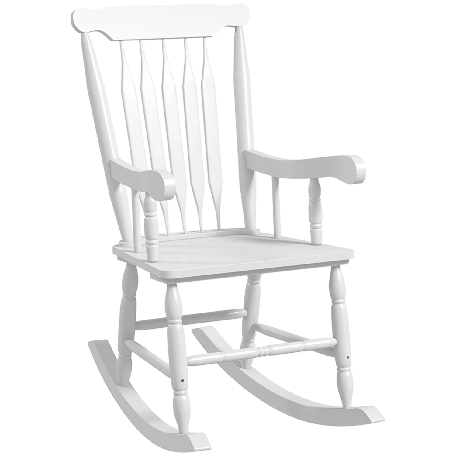 CHYUTR Outdoor Wood Rocking Chair  350 lbs. Porch Rocker with High Back for Garden  Patio  Balcony
