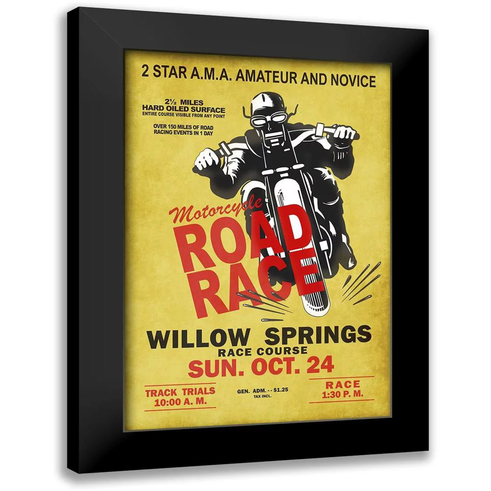 Rogan, Mark 11x14 Black Modern Framed Museum Art Print Titled - Willow Springs Road Race