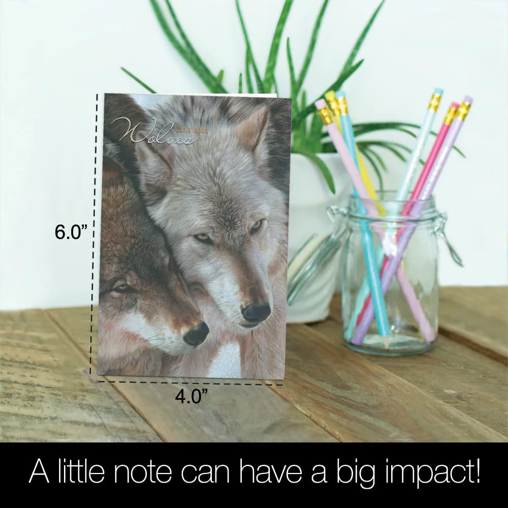Tree-Free Greetings Wolf Pair Boxed ECOnotes Blank Note Cards-FS66913