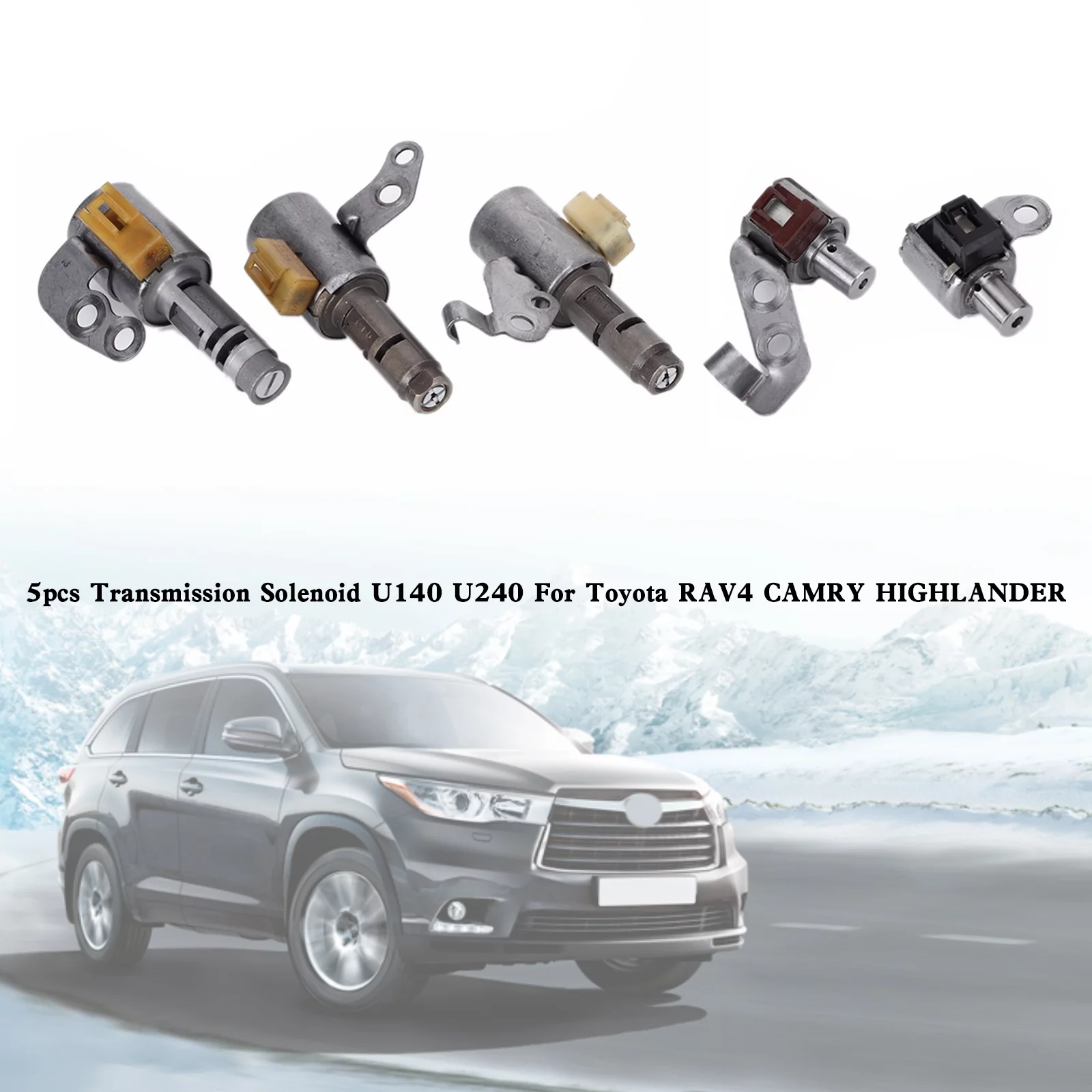 5pcs Transmission Solenoid U140 U240 For Toyota RAV4 CAMRY HIGHLANDER