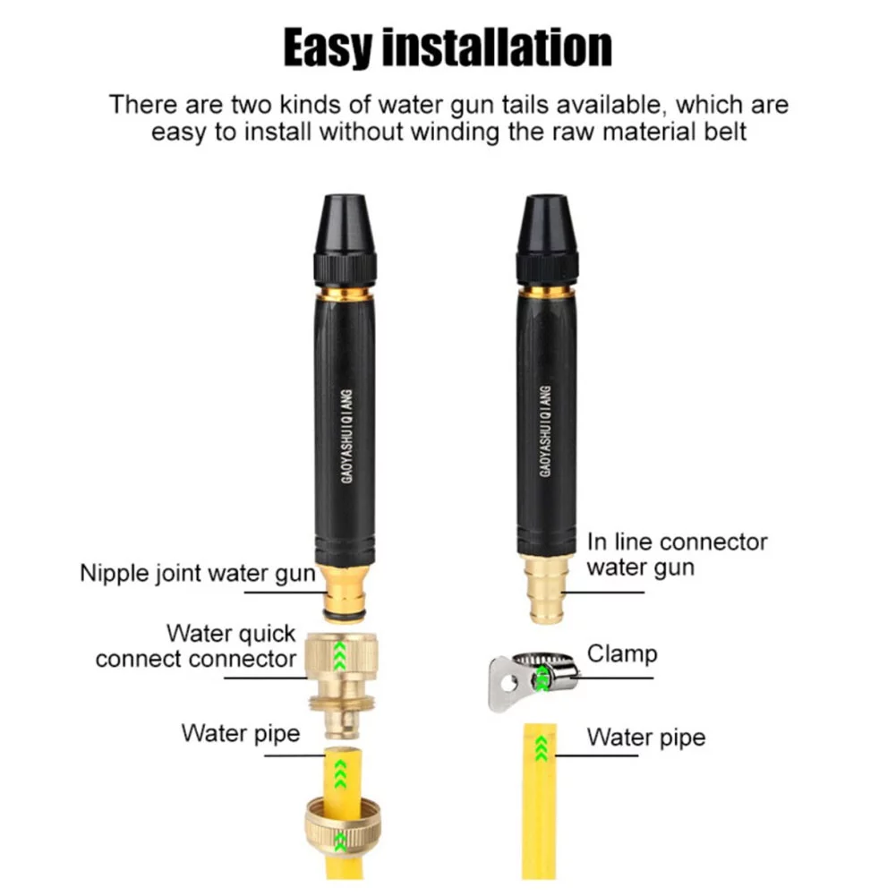 High-Pressure Car Wash Flushing Sprinkler Garden Hose Tap Water Booster Nozzle