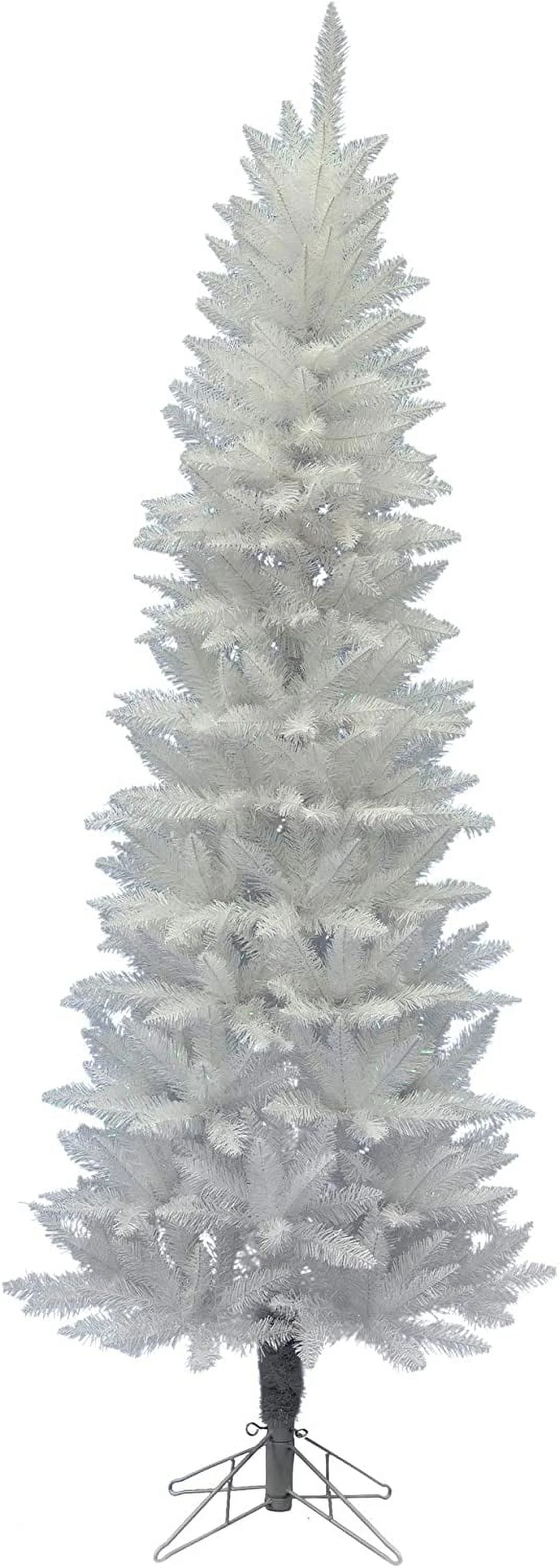 HYUN 6' Sparkle White Spruce Pencil Artificial Christmas Tree, Unlit - Faux Spruce Christmas Tree - Seasonal Indoor Home Decor