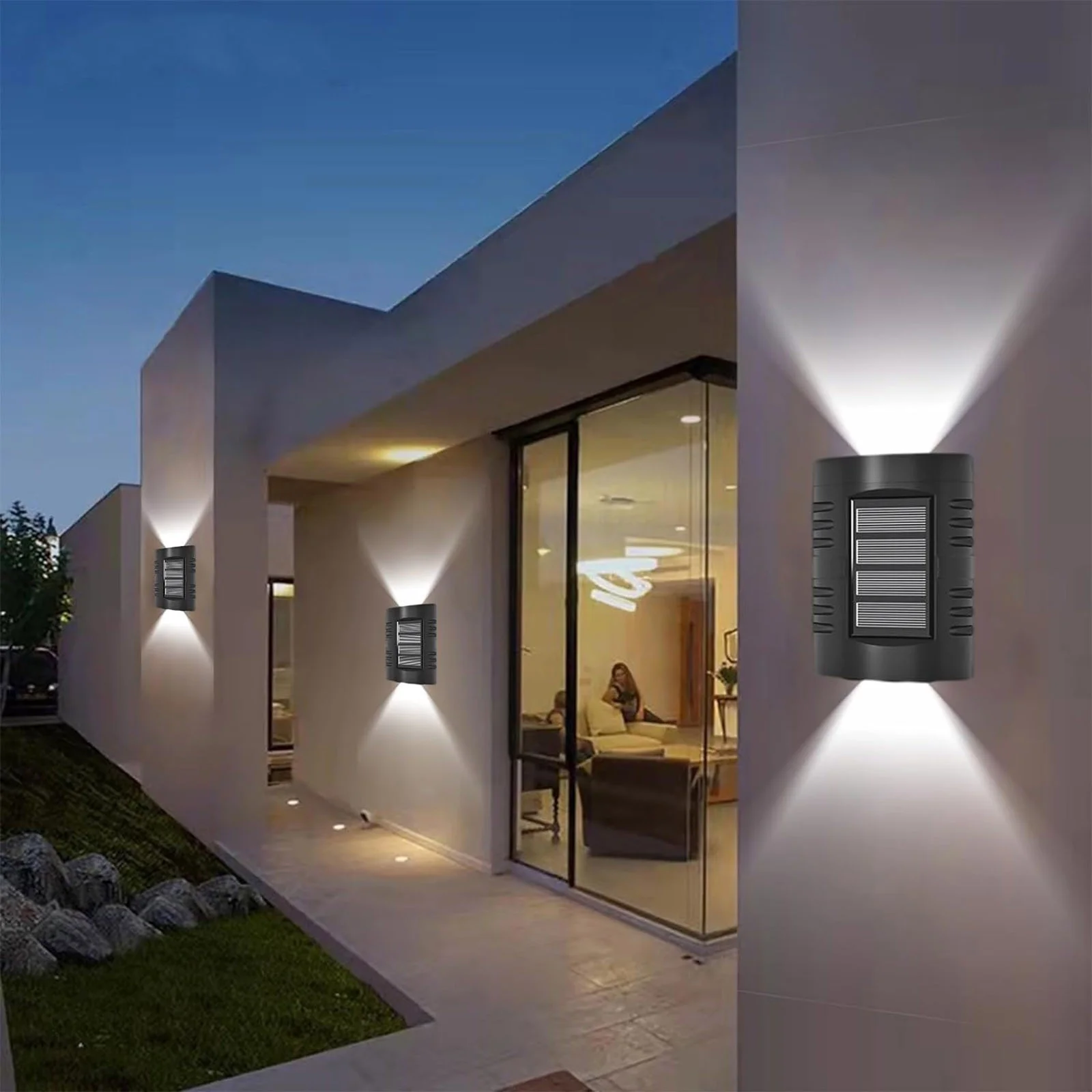 MVNSFEW Sprinkler Timer Outdoor Solar Wall Lights Outdoor IP65 𝑊𝑎𝑡𝑒𝑟𝑝𝑟𝑜𝑜𝑓 Fence Solar Lights Super Bright Home Lights Dusk To 𝐷𝑎𝑤