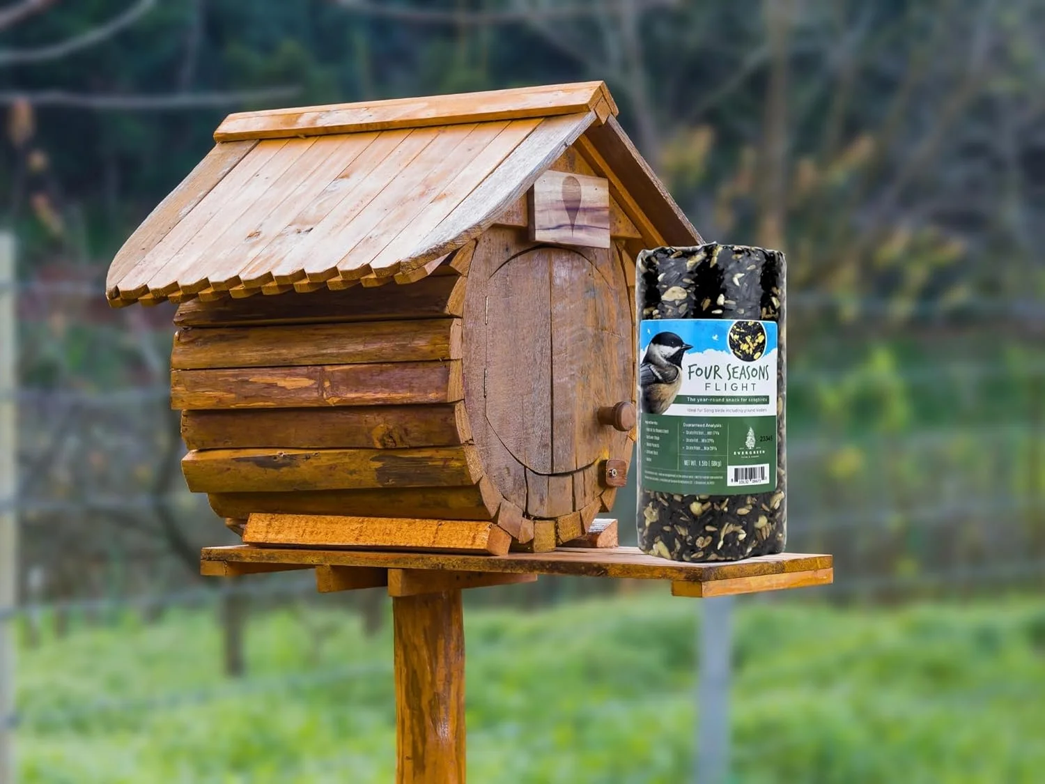 Evergreen Farm and Garden Bird Seed Cylinders - (2 Small Cylinders, Four Seasons Flight)