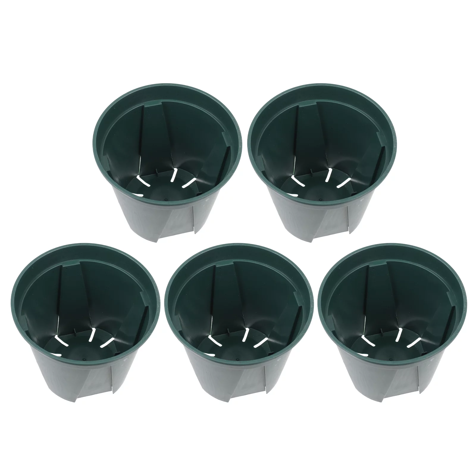 5pcs Plastic Flower Planter Round Root Control Flowerpot Plant Pots Gardening Pots