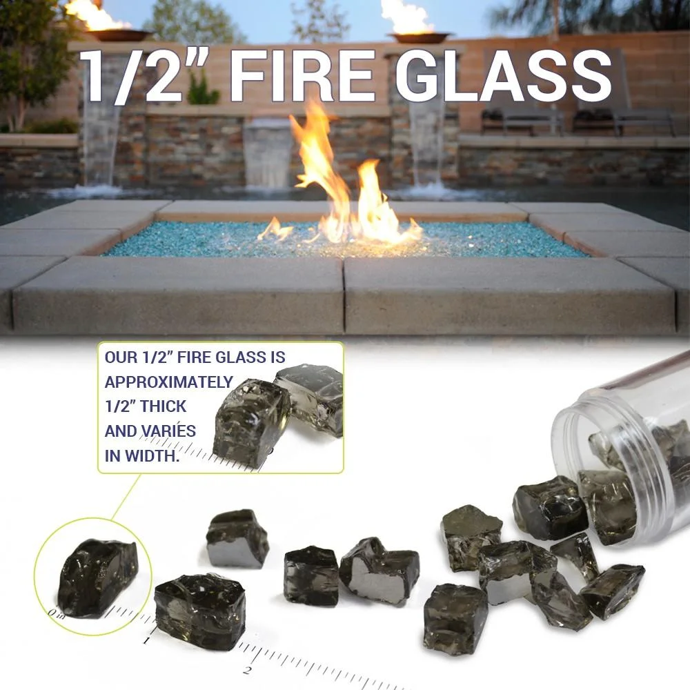 American Fire Glass AFF-EVGRRF12-10-J 0.5 in. Evergreen Reflective Fire Glass - 10 lbs
