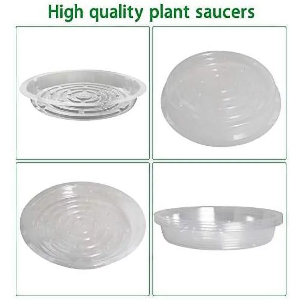 10 pieces of clear thick plastic heavy duty sturdy plant saucer drip trays fit for pots
