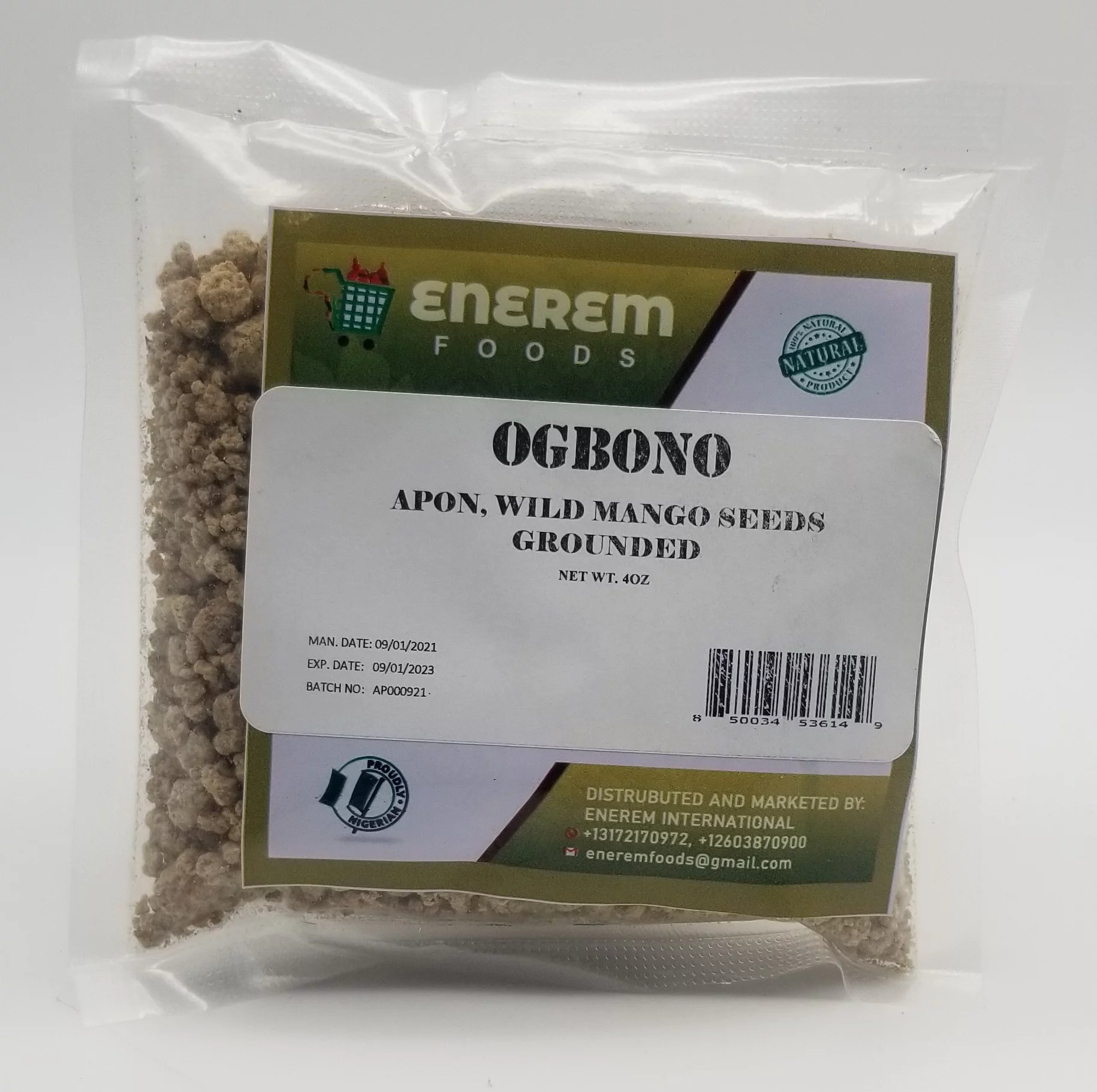 Enerem Ground Ogbono Seeds / African Bush Mango Seeds / Bush mango seeds for Nigerian Ogbono soup / Irvingia gabonensis One size 4oz