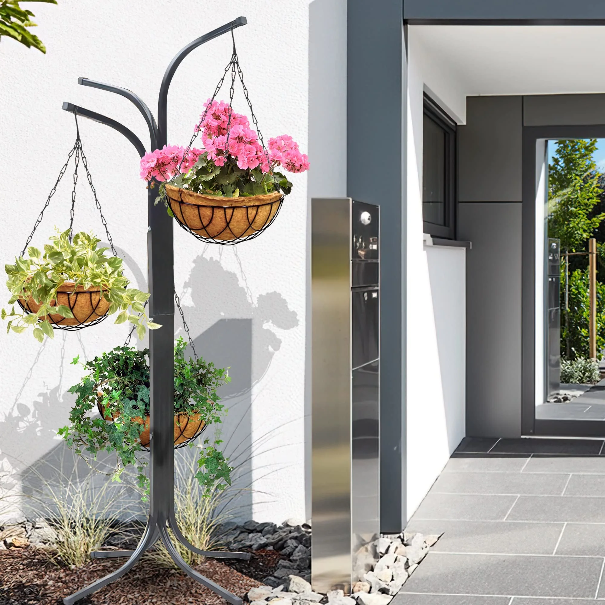 Palm Naki 8 Coconut Coir Hanging Planter Liners Set of 4 - Hanging Plant Pot Liners, Plant Basket Liners, Coco Coir Replacement Liner for Outdoor Hanging Baskets