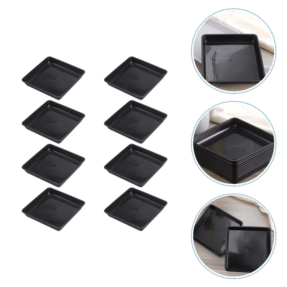 8pcs Plastic Flower Pot Tray Bonsai Tray Square Bonsai Durable Tray Square Planter Saucer
