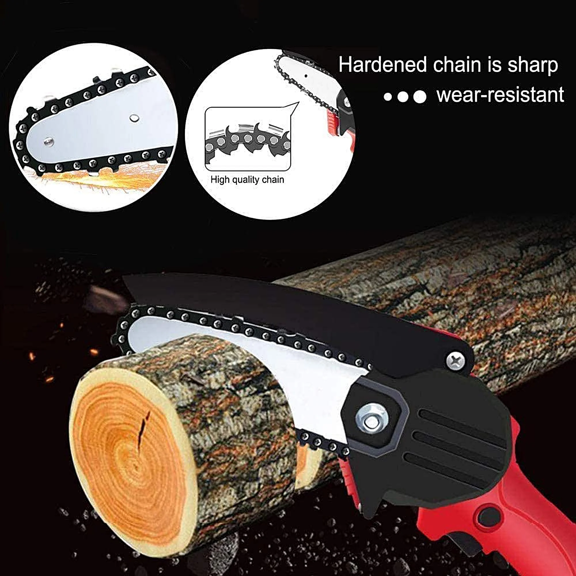 Mini Chainsaw,6 Inch Portable Electric Chainsaw Cordless, Small Handheld Chain saw for Tree Branches,Courtyard