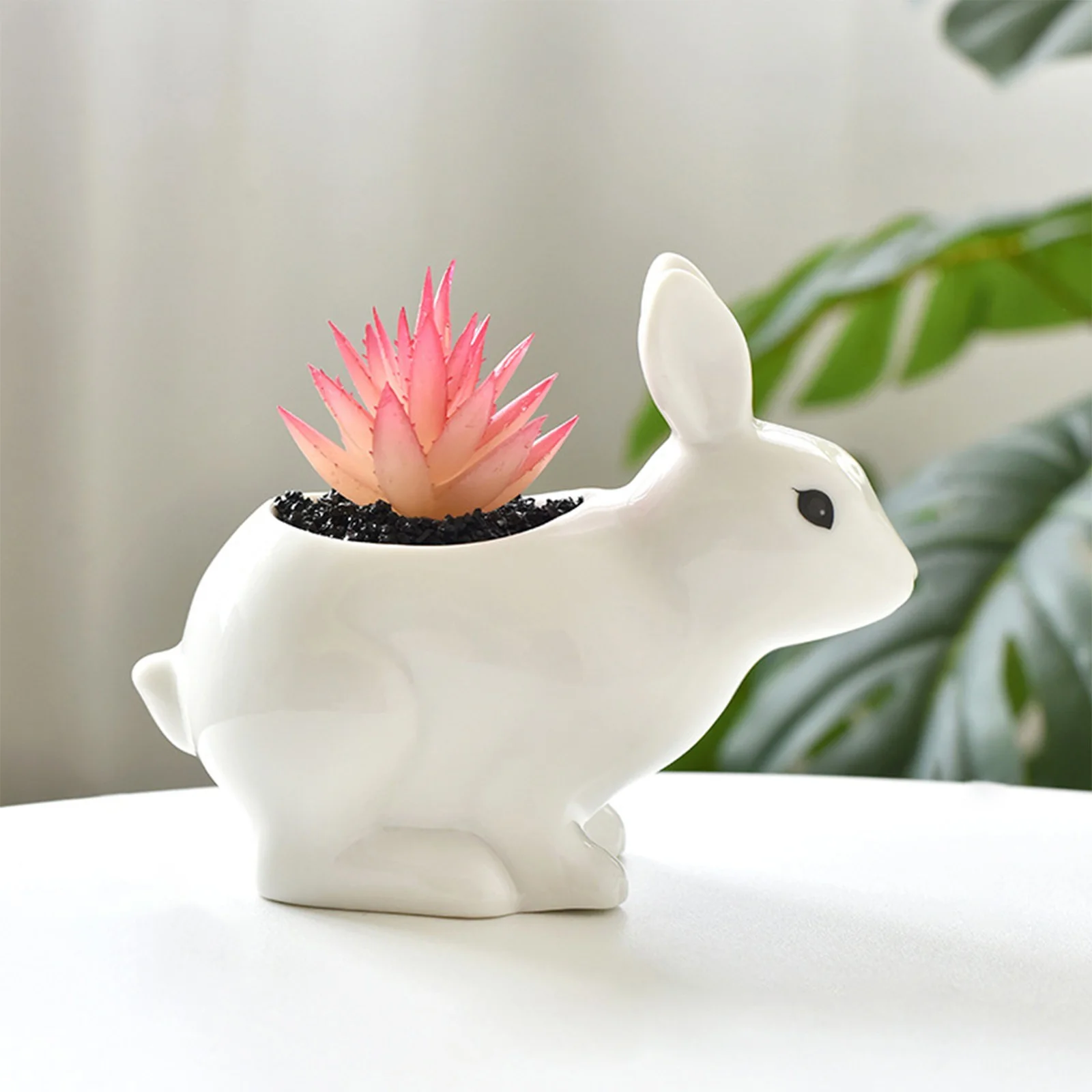 Animal Flowerpot White Porcelain Pot Rabbit Flower Pot Utility Tool