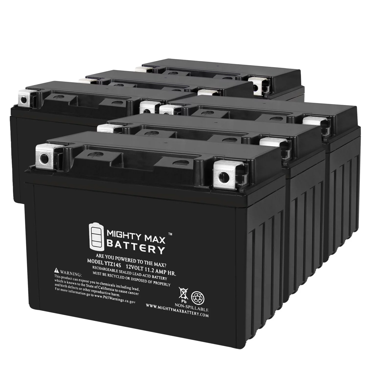 YTZ14S 12V 11.2AH Replacement Battery compatible with Honda ATV Mower - 6 Pack