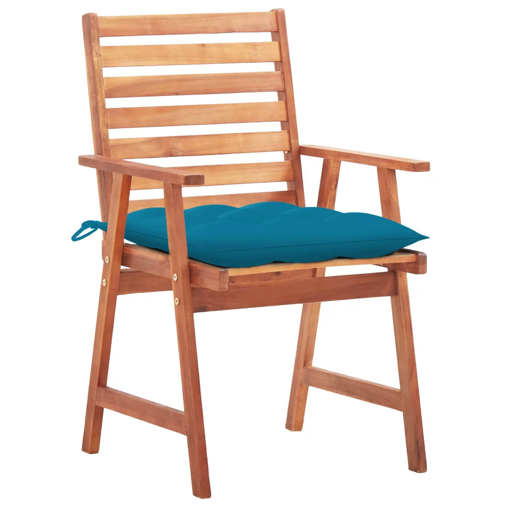 Anself Patio Dining Chairs 2 pcs with Cushions Solid Acacia Wood