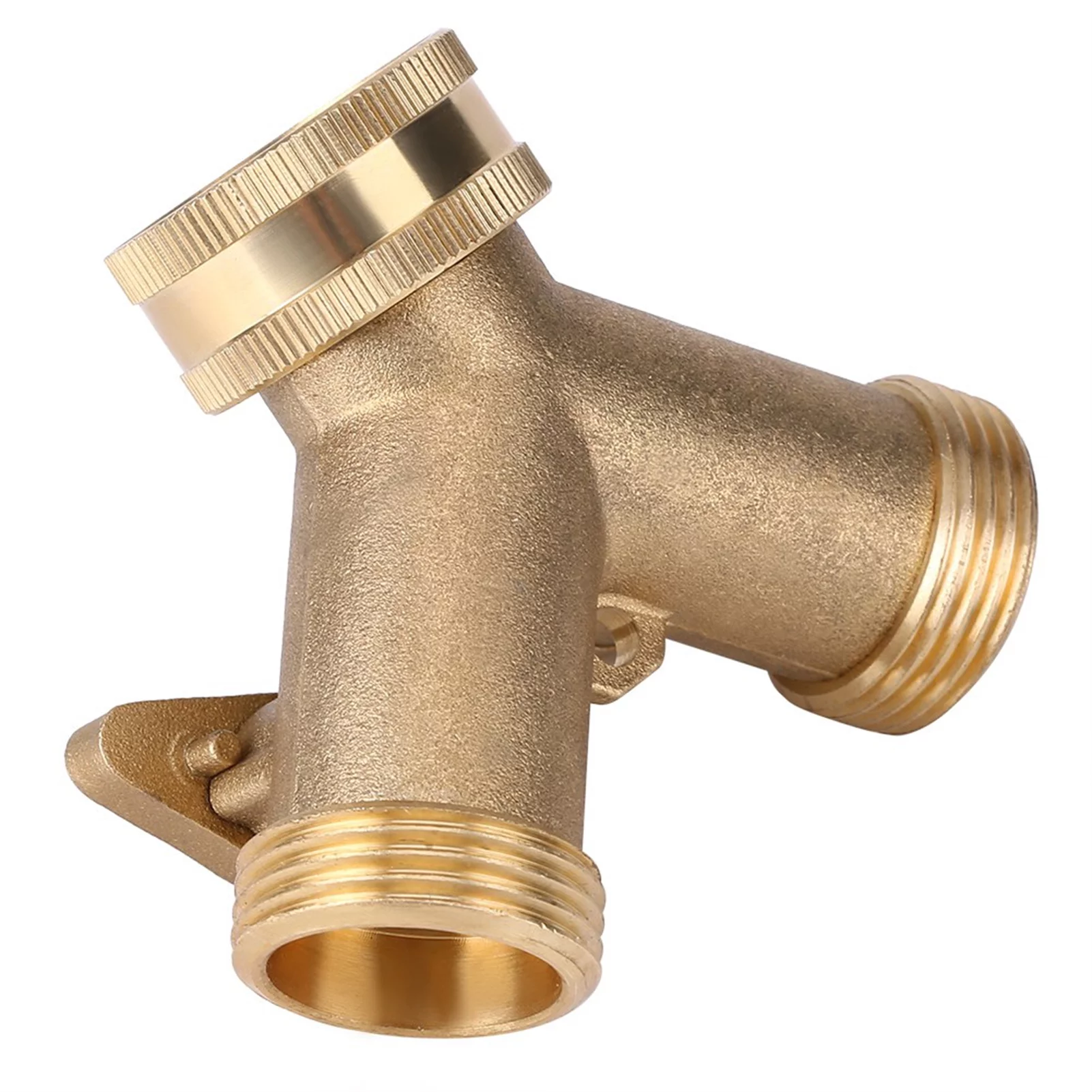 Viccilley 2 Way Garden Hose Splitter Outlet Splitter Heavy Duty Brass Garden Hose Connector Tap Splitter Hose Spigot Adapter with 2 Valves, Garden Hose Adapter for Garden Irrigation(European Thread)