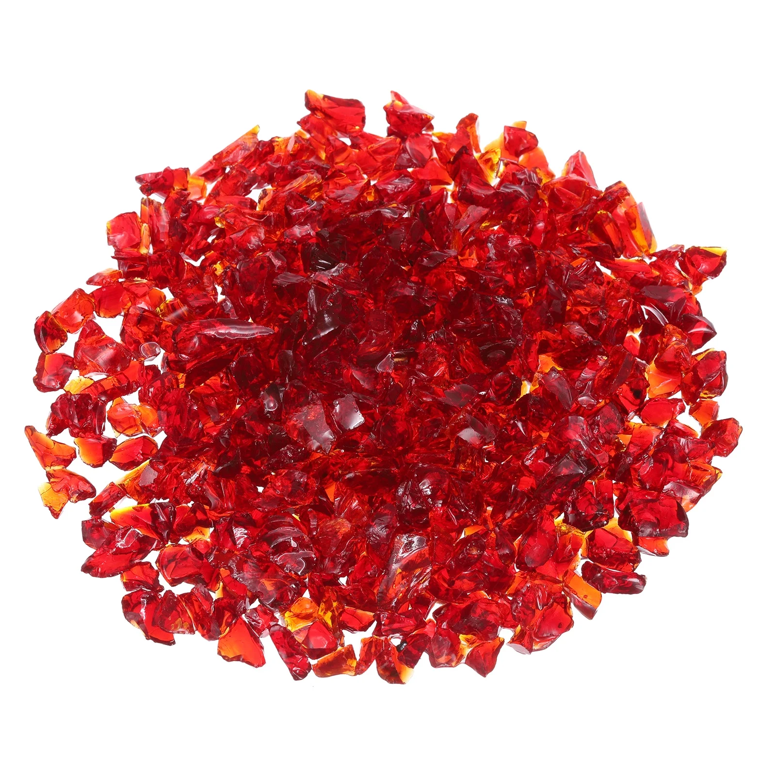 0.66 Pound Fire Glass Stone, 6-9mm Reflective Fire Pit Glass Rock for Fireplace, Red