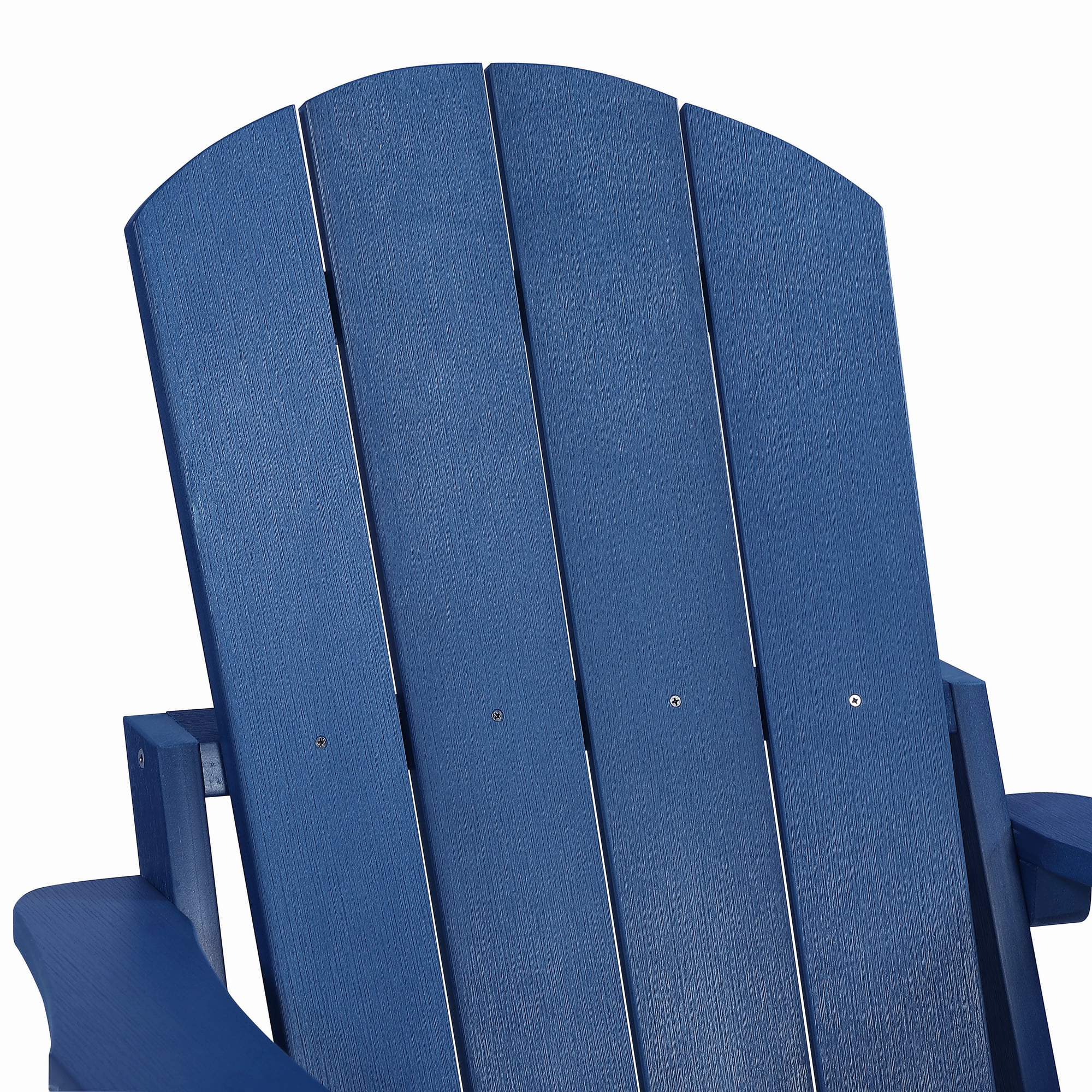 Hurley Stanton Drew Plastic/Resin Folding Adirondack Chair with Ottoman (Navy Blue)