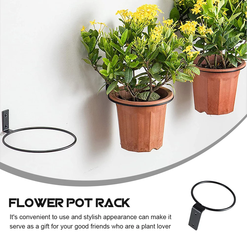 2 Pcs Wall Mount Plant Pot Stands Hanging Planter Flowerpot Holder Gardening Shelf