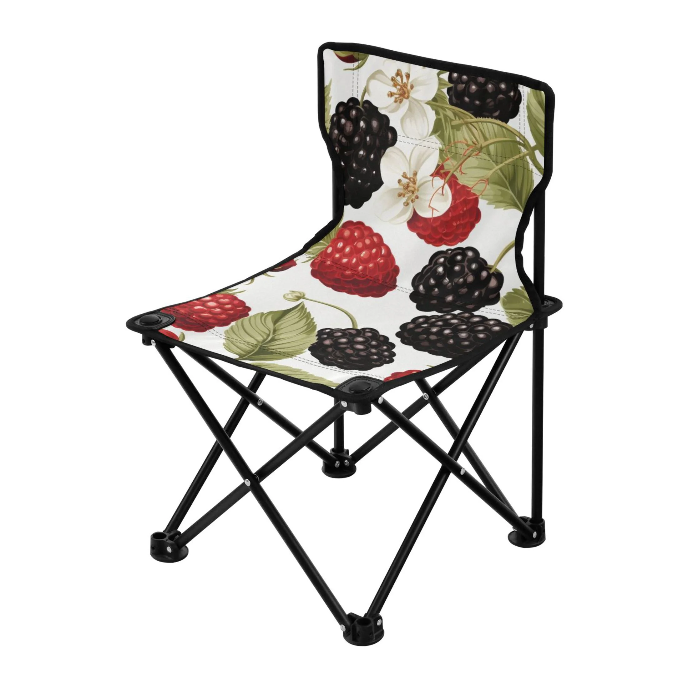 Mulberries Fruits Portable Camping Chair Outdoor Folding Beach Chair Fishing Chair Lawn Chair with Carry Bag Support to 220LBS
