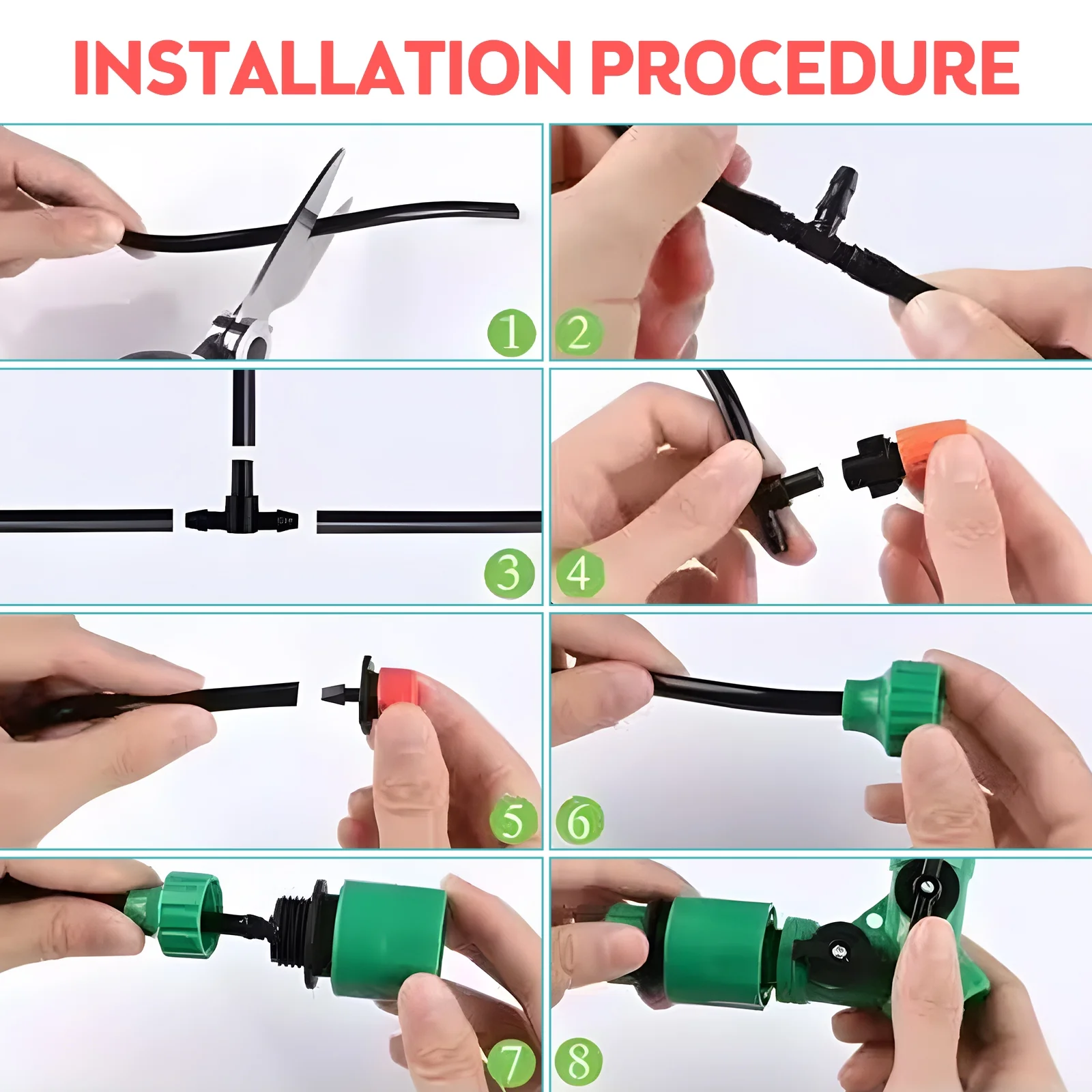 Aibecy Drip Irrigation System for Garden 2x15m 4/7-inch Tube, Easy DIY Watering Kit for Greenhouse Flower Bed Patio Lawn