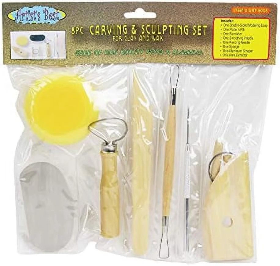 Best 8 Piece | Wheel Throwing Pottery Tool Kit | Ceramic Clay Tools Set | Clay Wax Pottery Tool Kit |Ceramics Wax Carving Sculpting Modeling Tools