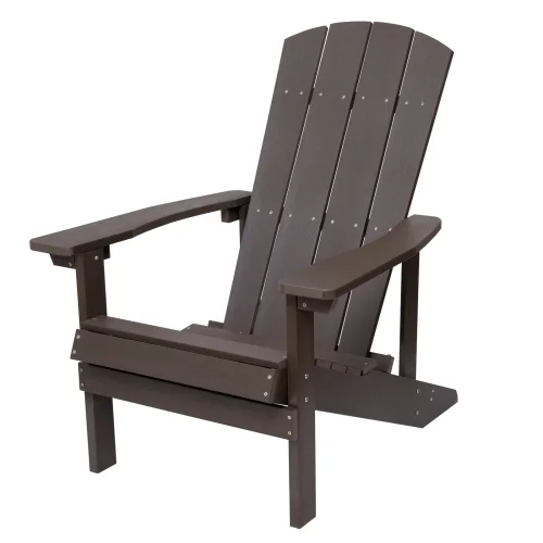 Folding Adirondack Chair Outdoor Wooden Accent Furniture Fire Pit Lounge Chairs for Yard