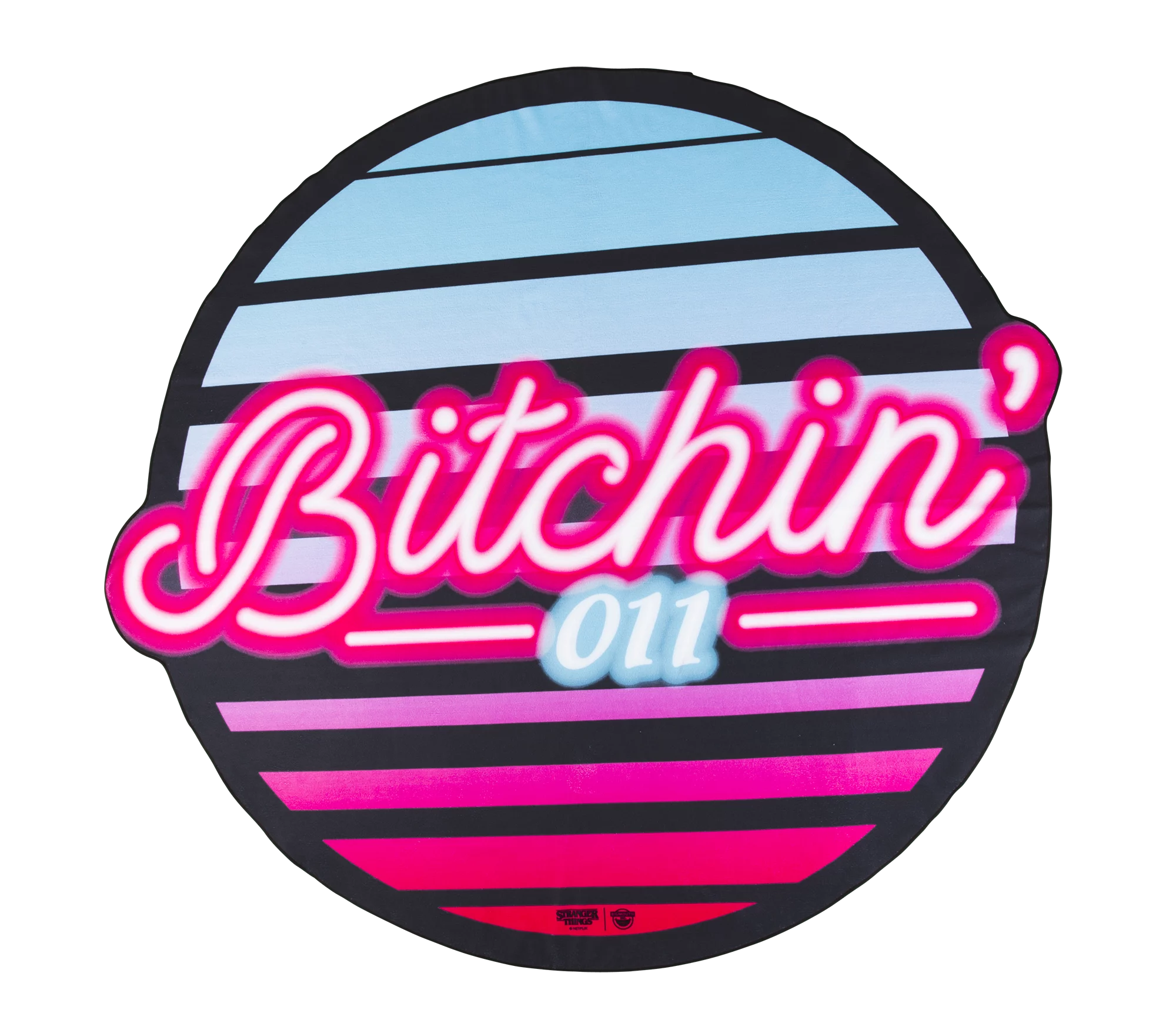 BigMouth Inc. Bitchin’ 011 Beach Blanket – 5 Foot Oversized Round Beach Towel Blanket with Stranger Things Theme, Ultra-Soft, Machine Washable, Makes a Great Gift