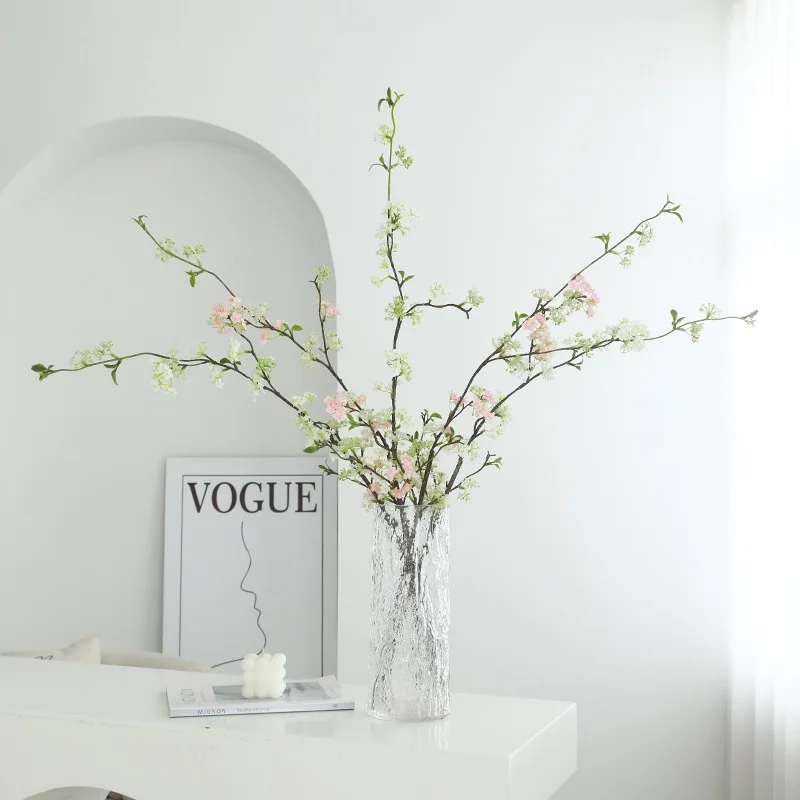 Hydroponic hand feels snow willow branches simulation plant flowers home potting potted plants decorative flower arrangement snow willow simulation flowers