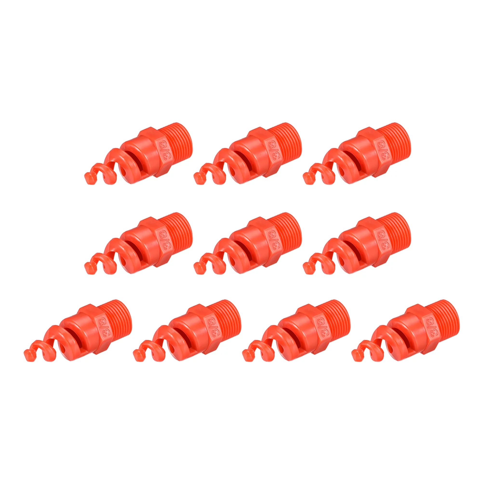 Uxcell 3/8BSPF Spiral Cone Atomization Nozzle Spray Sprinkler Heads PP Red 10 Pcs