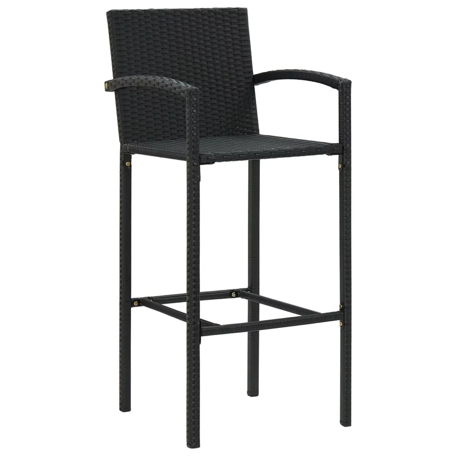 Suzicca 5 Piece Patio Bar Set Poly Rattan Black