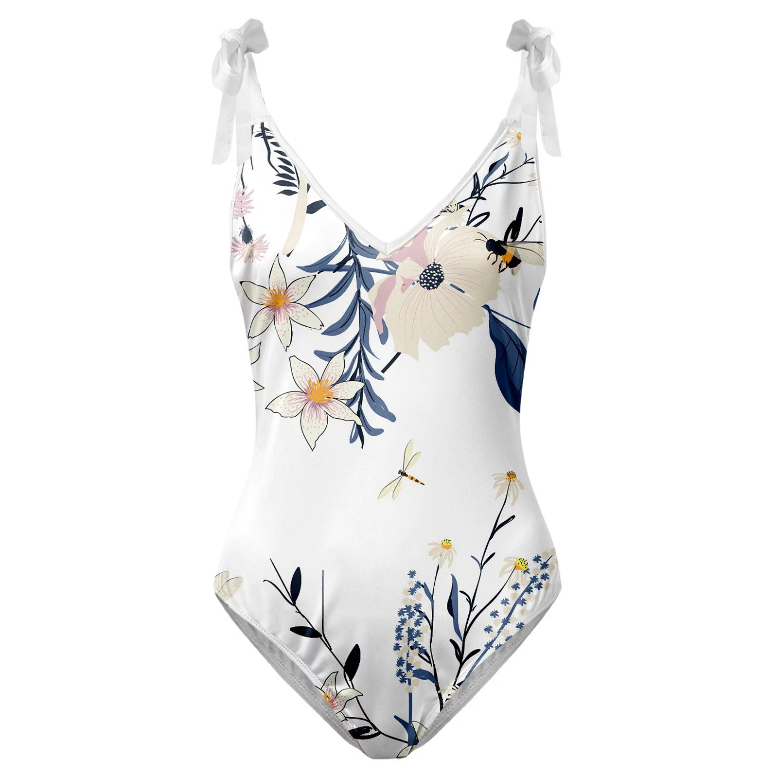 Autumn Cargo Skirt Womens V Neck Flower Printed Swimsuit Apron Skirt Bikini Sets Skirt Hangers Black