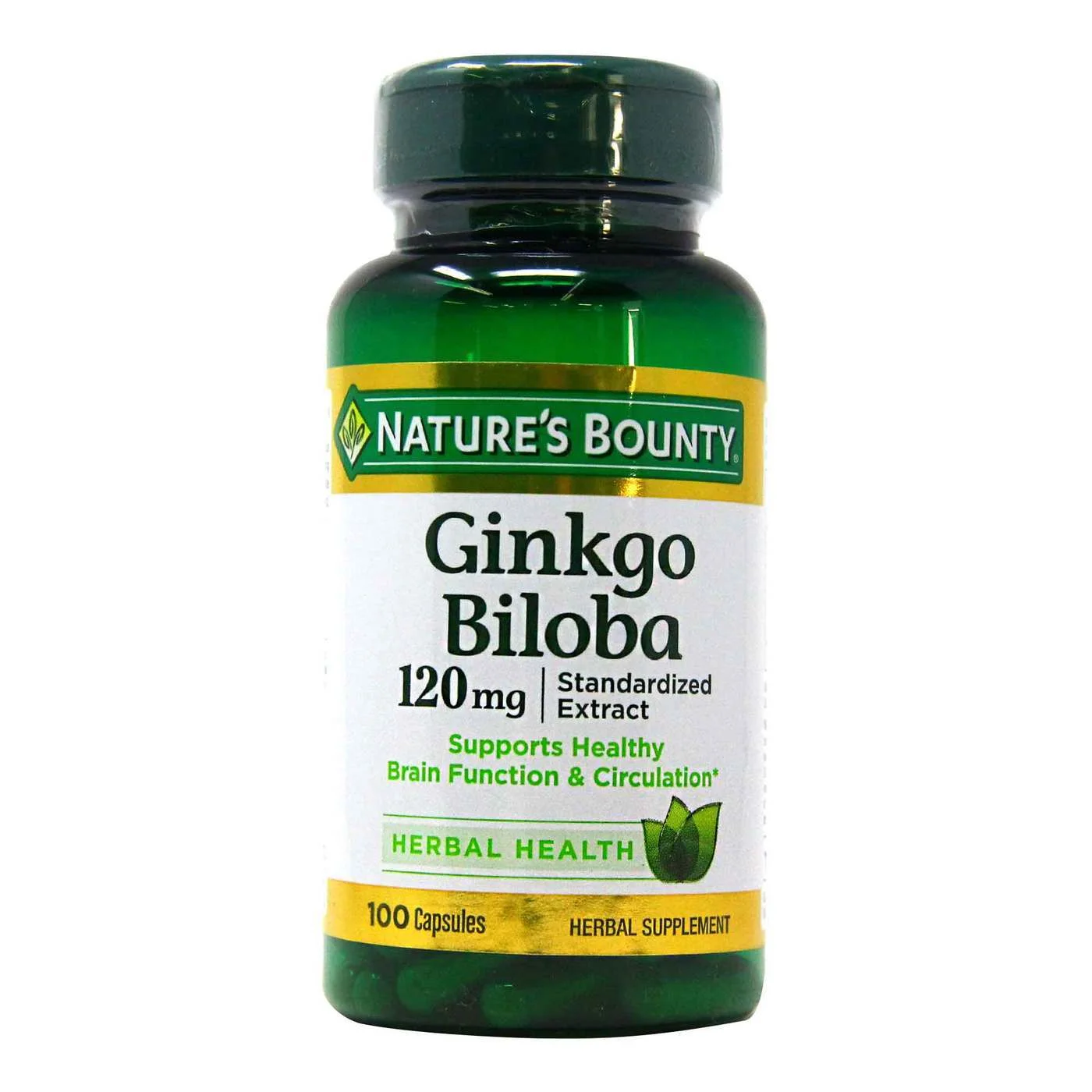 Natures Bounty Ginkgo Biloba Standardized Extract - 120 Mg - 100 Capsules