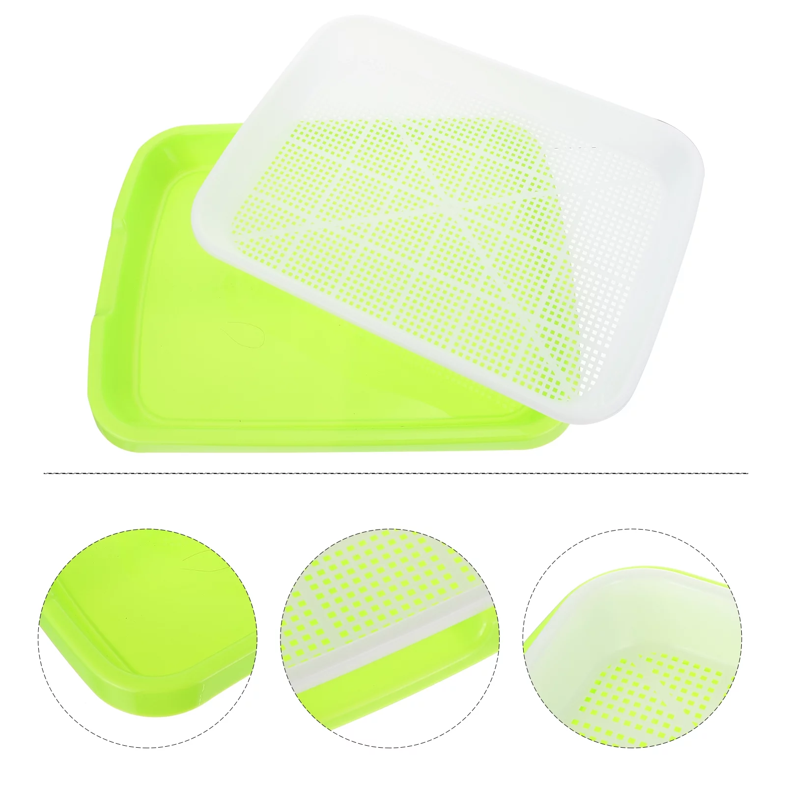 Gongxipen 2 Sets Sprout Vegetable Seedlings Tray Wheatgrass Double-layer Seedlings Box