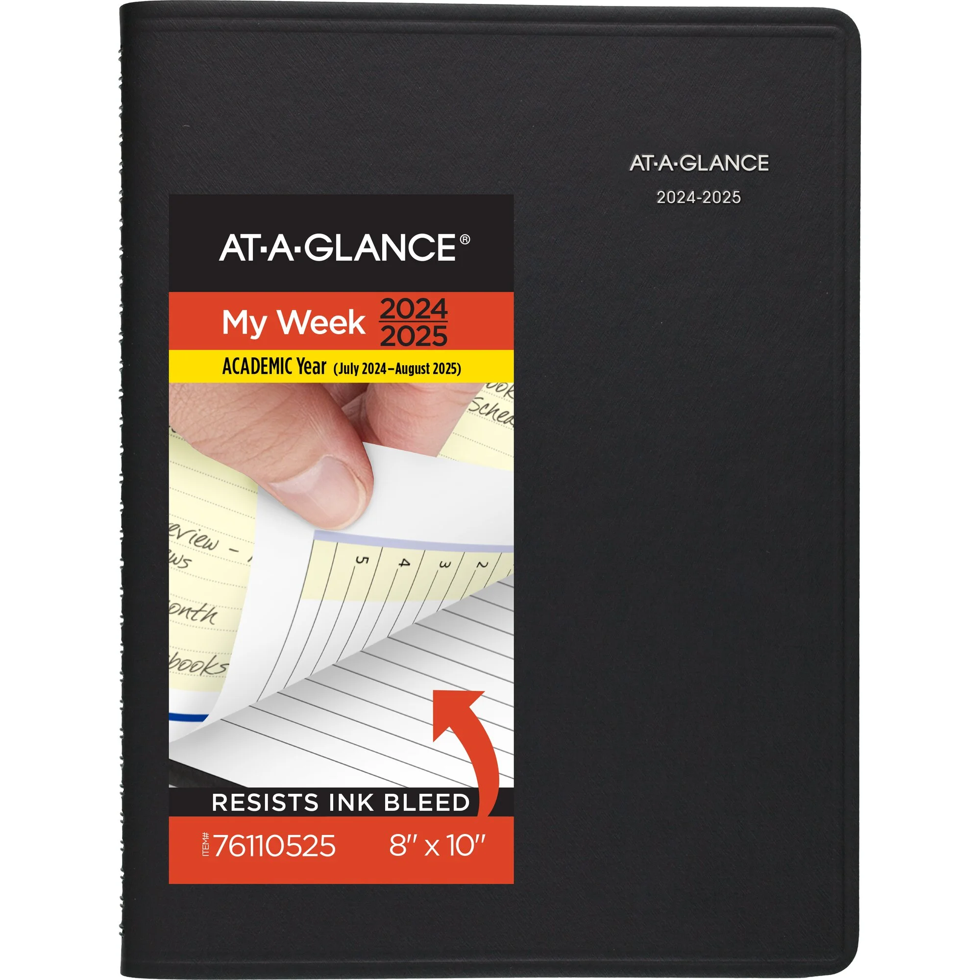 AT-A-GLANCE QuickNotes Academic 2024-2025 Weekly Monthly Planner Black Large 8 x