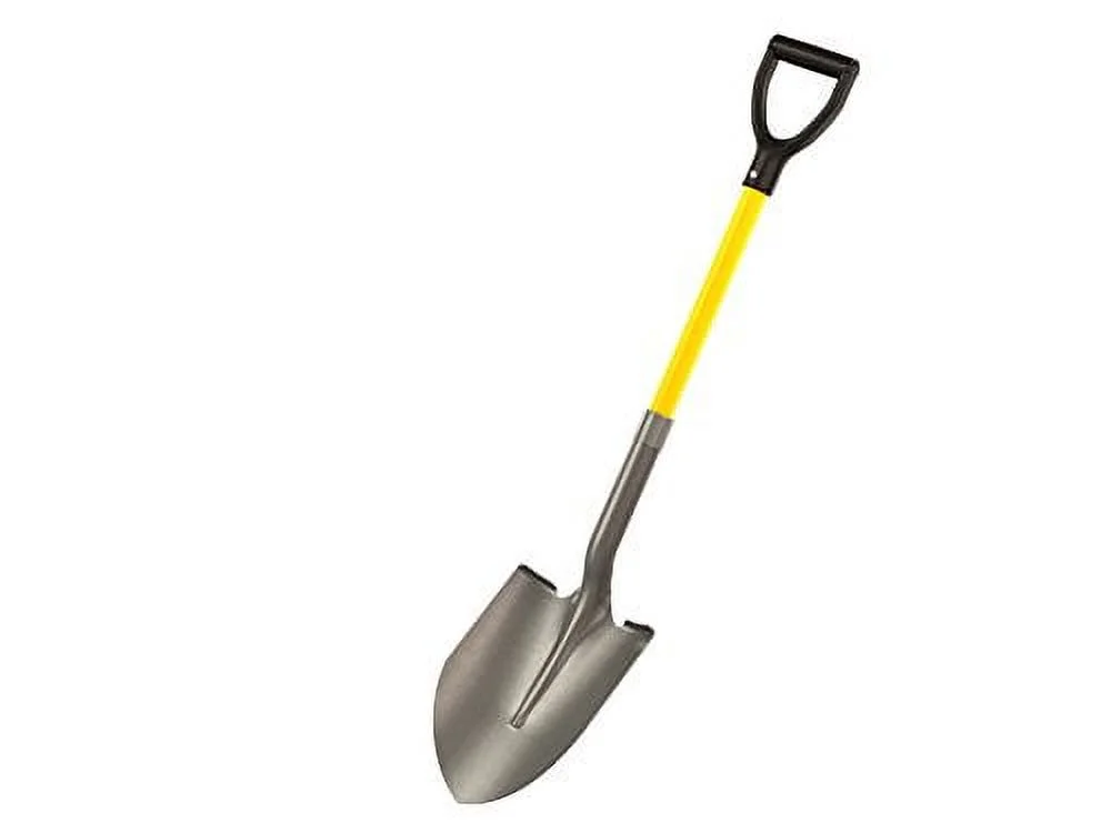 Bon Tool Bon 28-107 Contractor Grade Round Point Shovel with 27-Inch D Style Fiberglass Handle, Round - 12