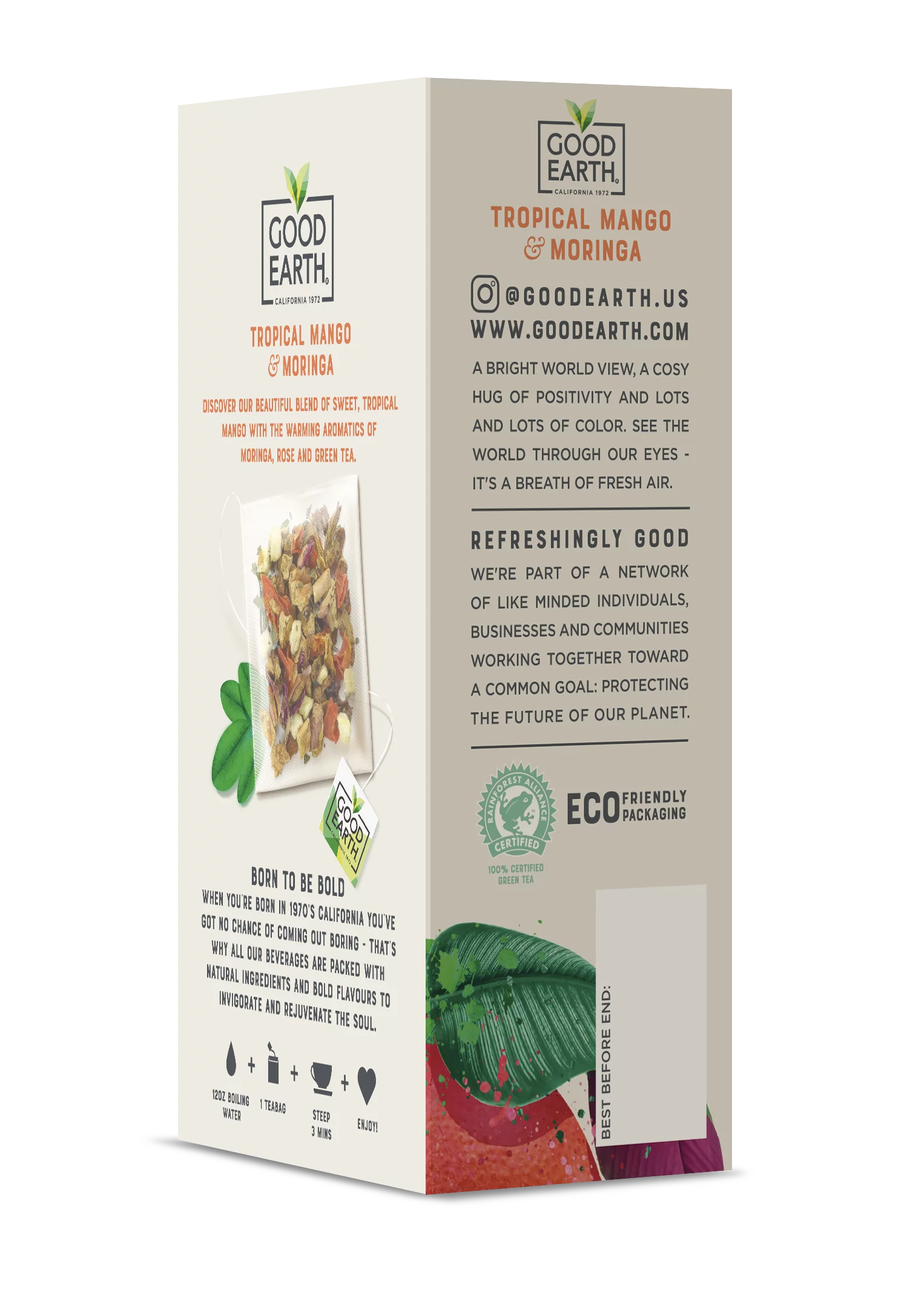 Good Earth Sensorial Blends Tropical Mango & Moringa Herbal Tea Bags, 15 Ct