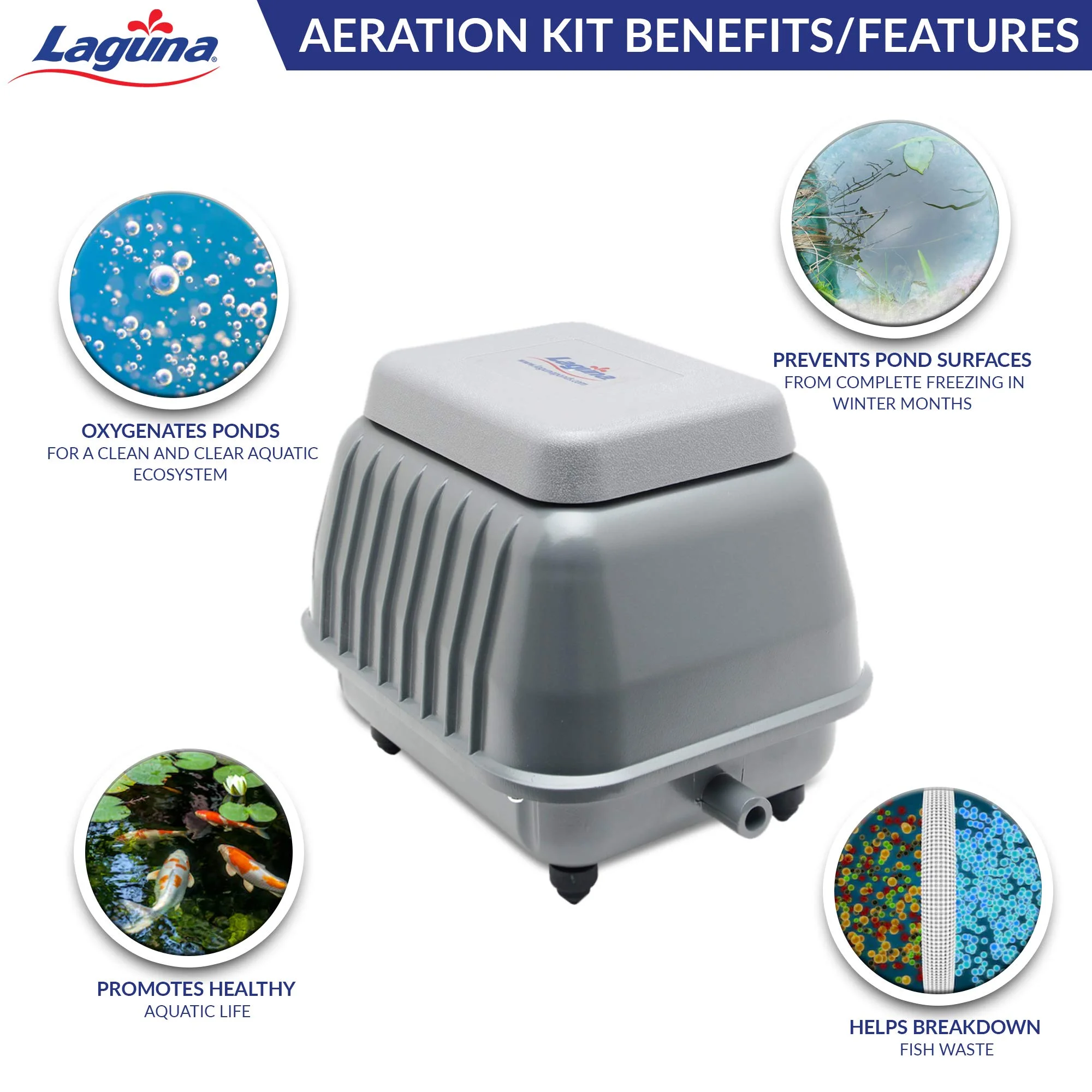 Laguna Water Garden - Aeration Kit- Gray 18.5 Gph