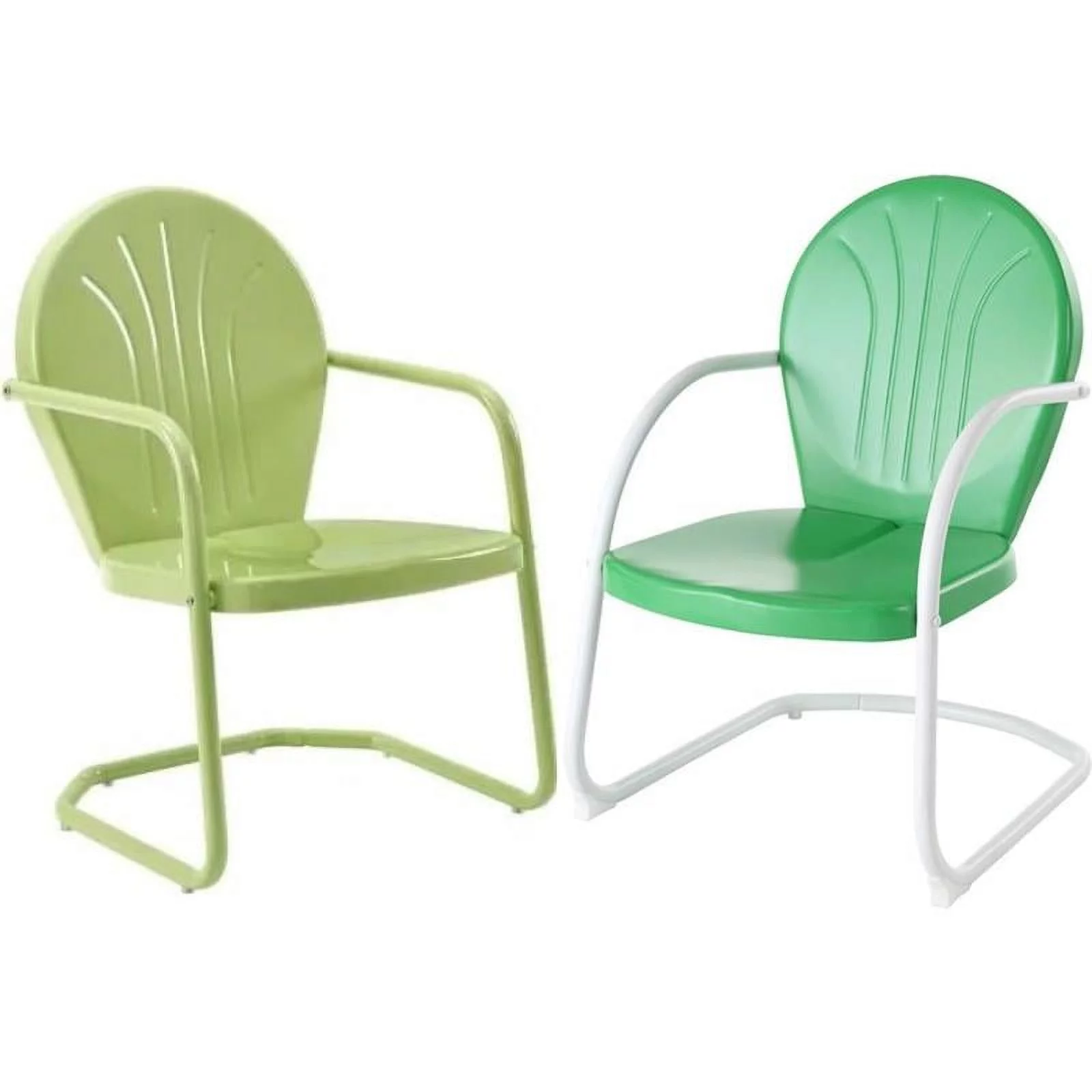 Home Square 2 Piece Metal Patio Chair Set in Key Lime and Grasshopper Green