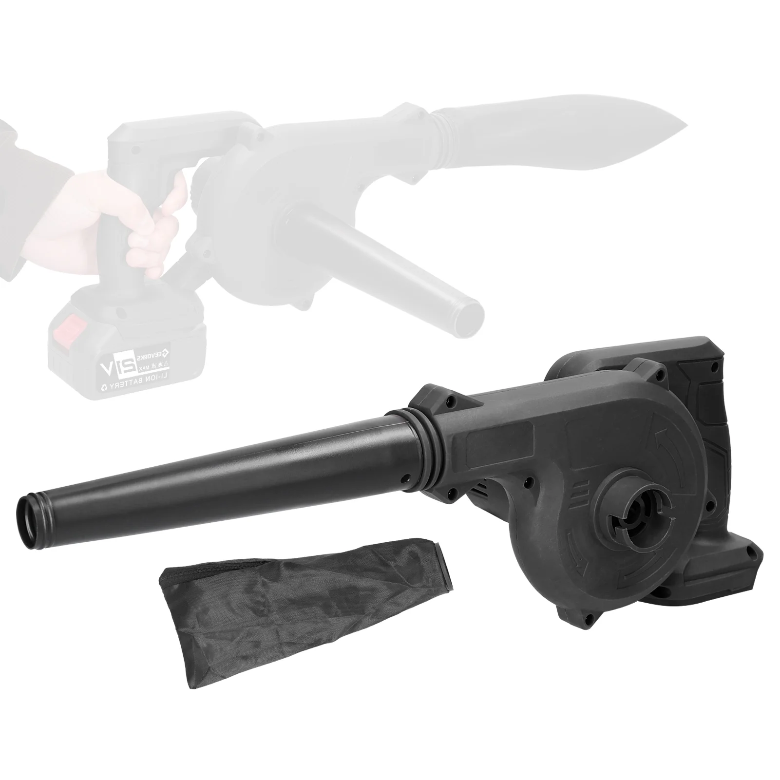 Geevorks High- Motor Handheld Battery Electric Blower Strong Wind Air Blower Stepless Speed Change Dust Removal Fan Home Courtyard Snow Cleaner Tool