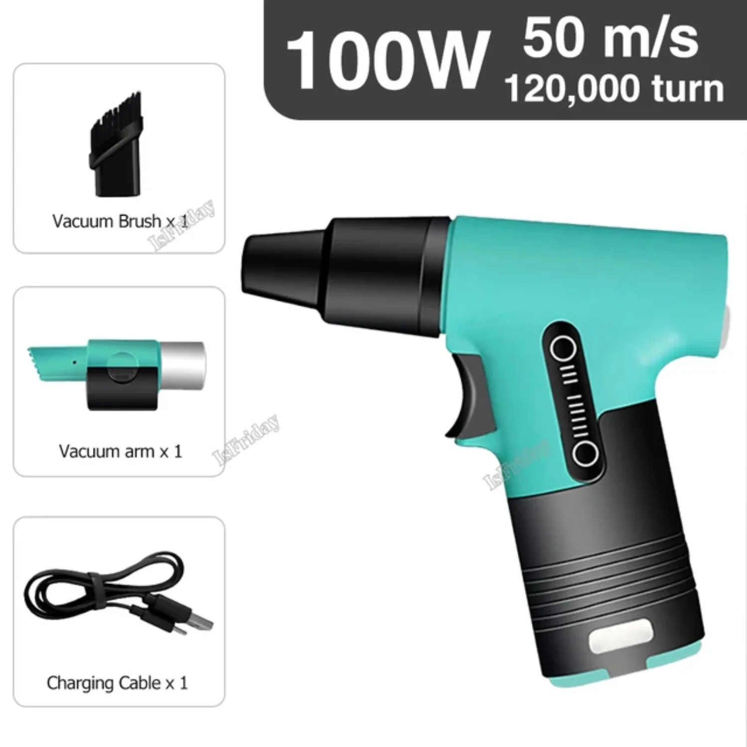 High-Powered Handheld Turbo Air Blower - Violent 3-Speed Dust Blower - Jetdry Air Duster with Incredible 120000 RPM Speed - Speedy 55M/S Jet Fan Blower