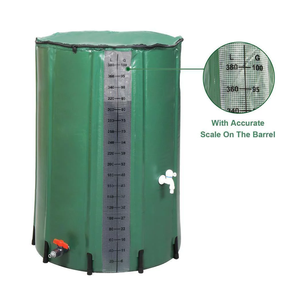 50/100 Gallon Rain Barrel Water Collector Portable Outdoor Collector & Filter
